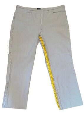 Hilary Radley Black and White Pinstripe Cropped Pants